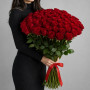 51 красная роза 100 см — вид 3