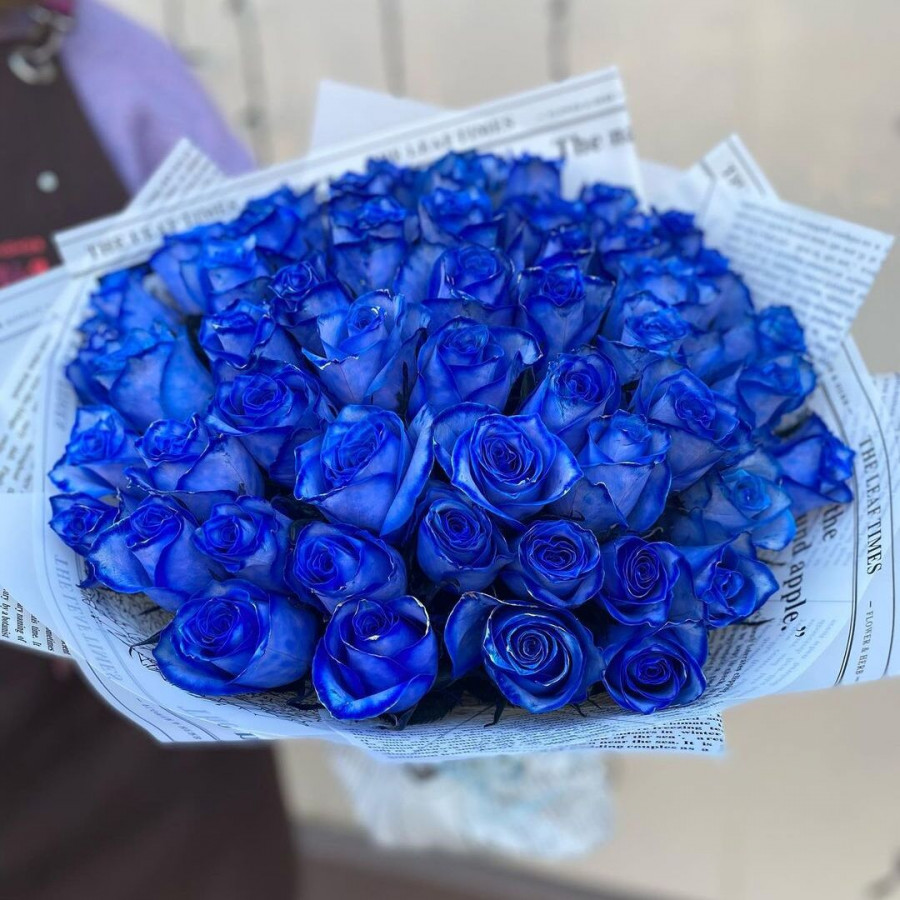 Букет из 51 синей розы - фото 3