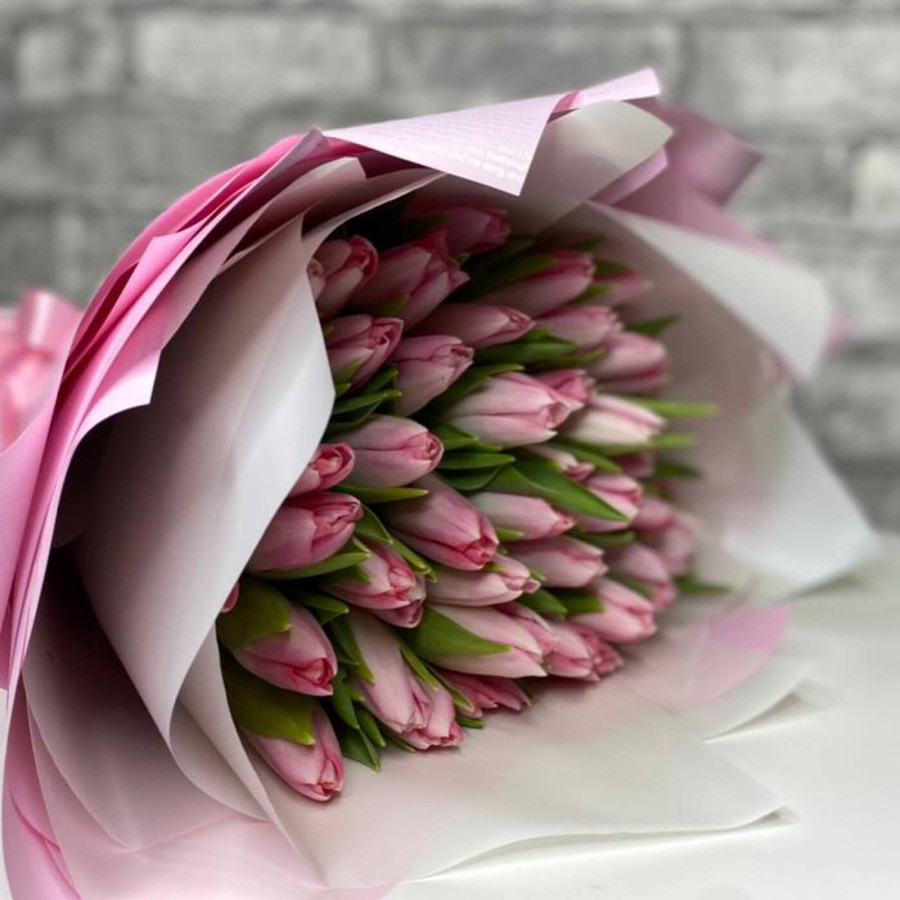 Букет из 35 нежно-розового тюльпана - фото 3
