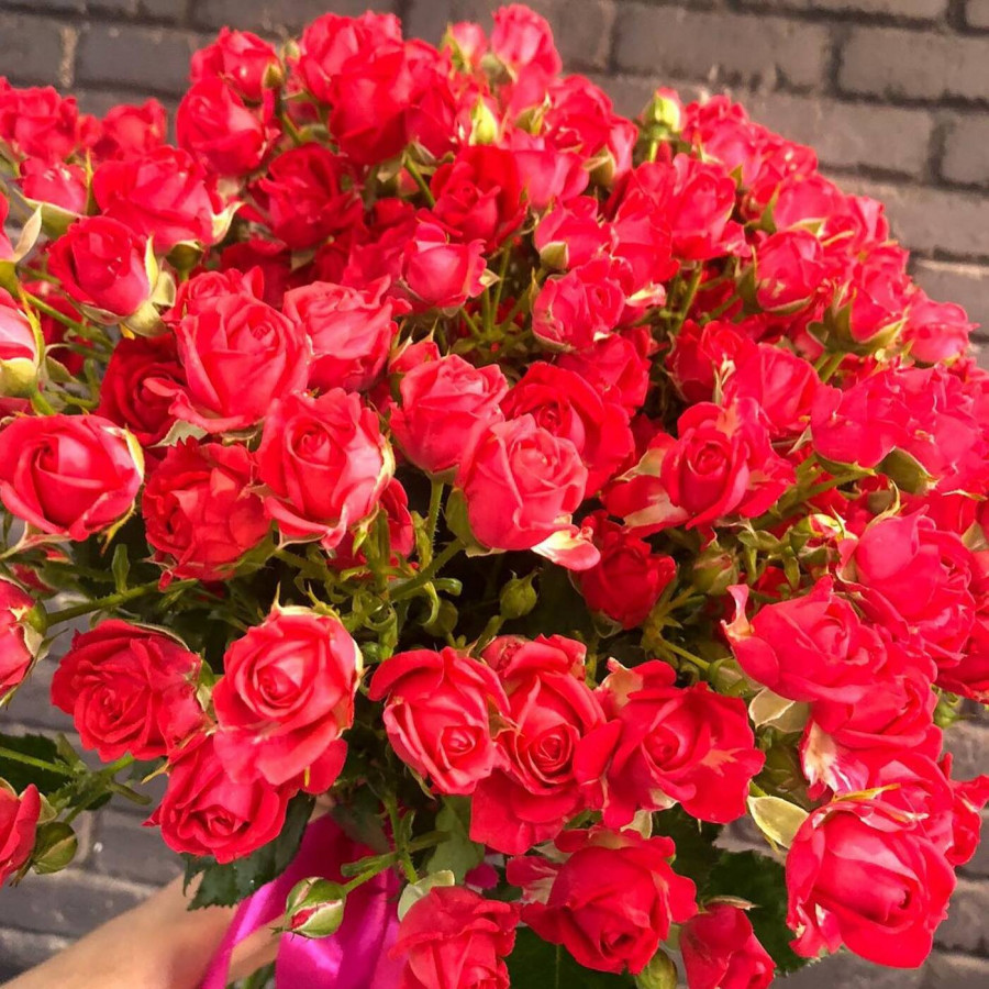 Букет из 11 красных кустовых роз - фото 2