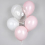 Фонтан из розовых, белых и прозрачных шаров (6 шт)